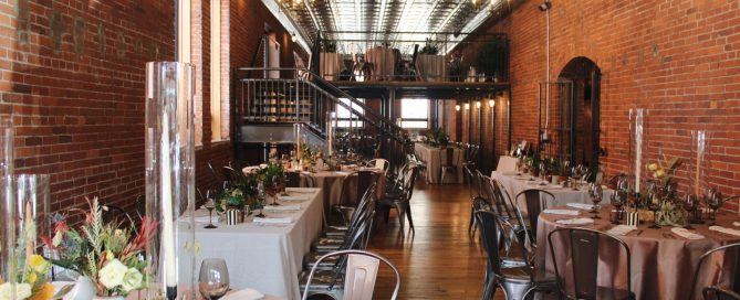 The Art Room is a unique event space that juxtaposes industrial decor with fine art.